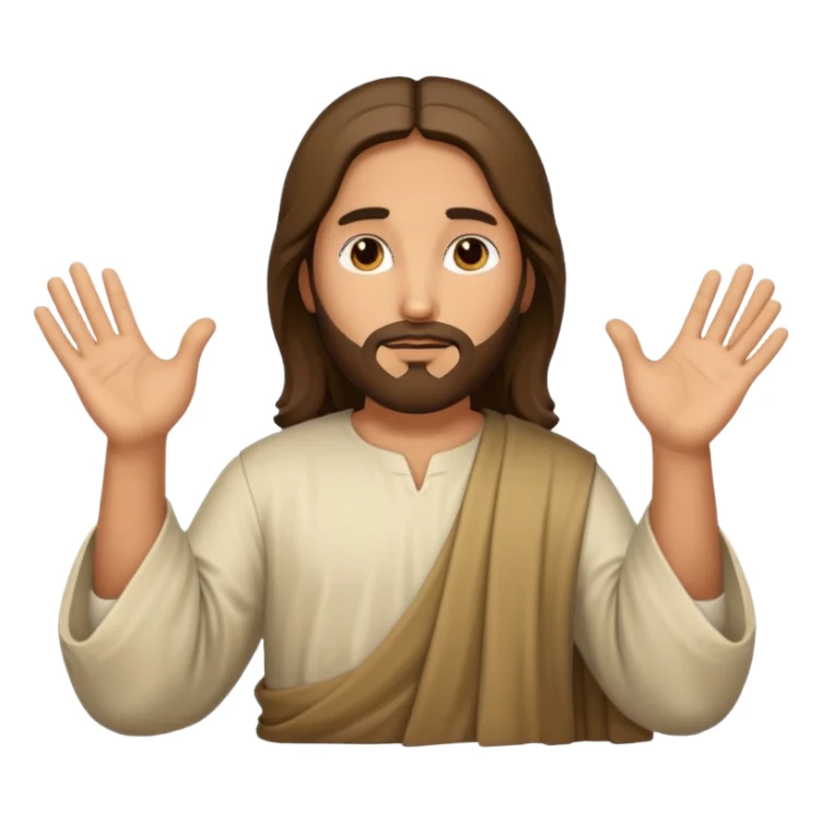 Jesus holding hands out sticker