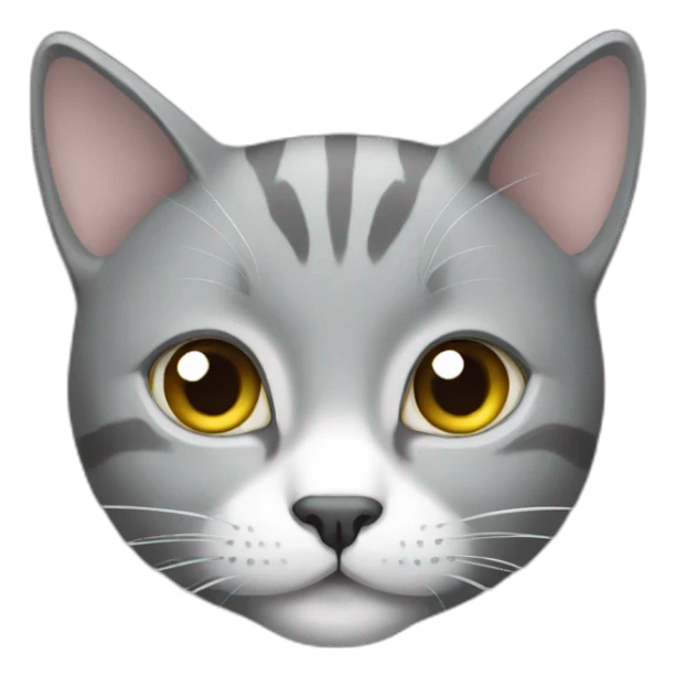 Grey cat with some white sticker