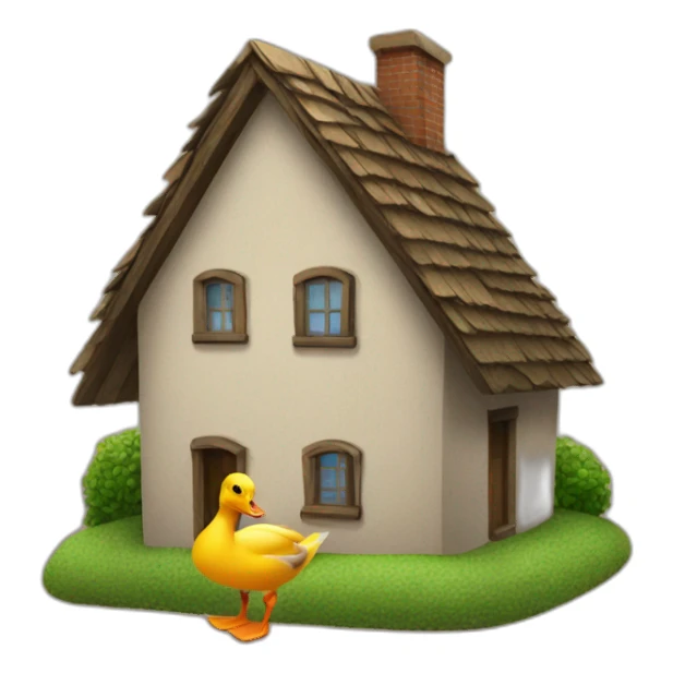 house with a duck sticker