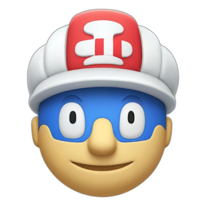 smiling blue and white dr mario mascot sticker