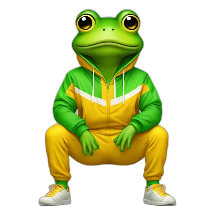 frog in 80s tracksuit sticker