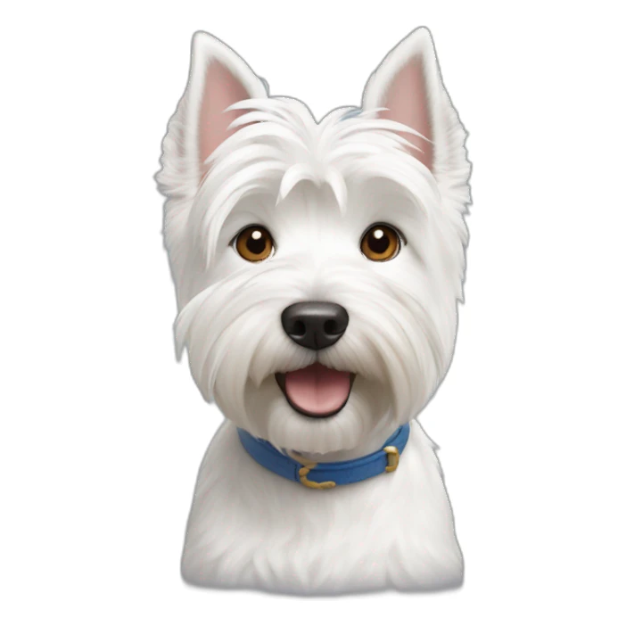 West highland white terrier with Donald Duck sticker