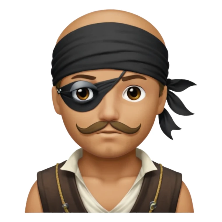 pirate with black eyepatch covering one eye sticker