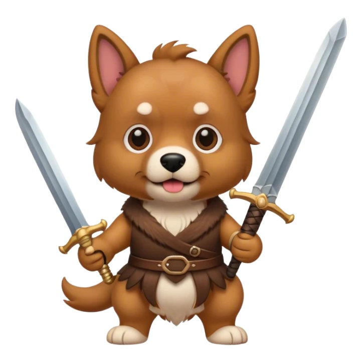 Dog holding a sword  sticker
