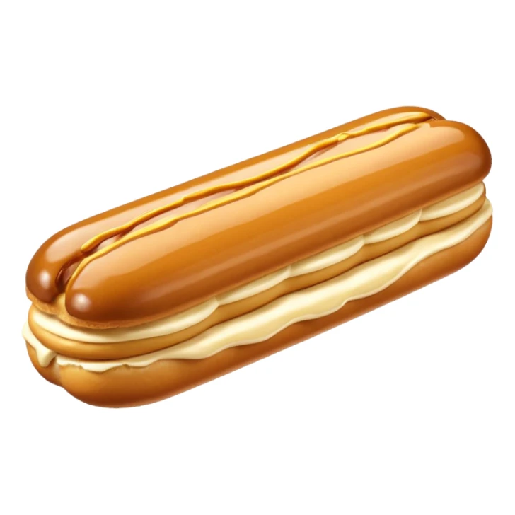  realistic éclair with topping of butterscotch melting  sticker