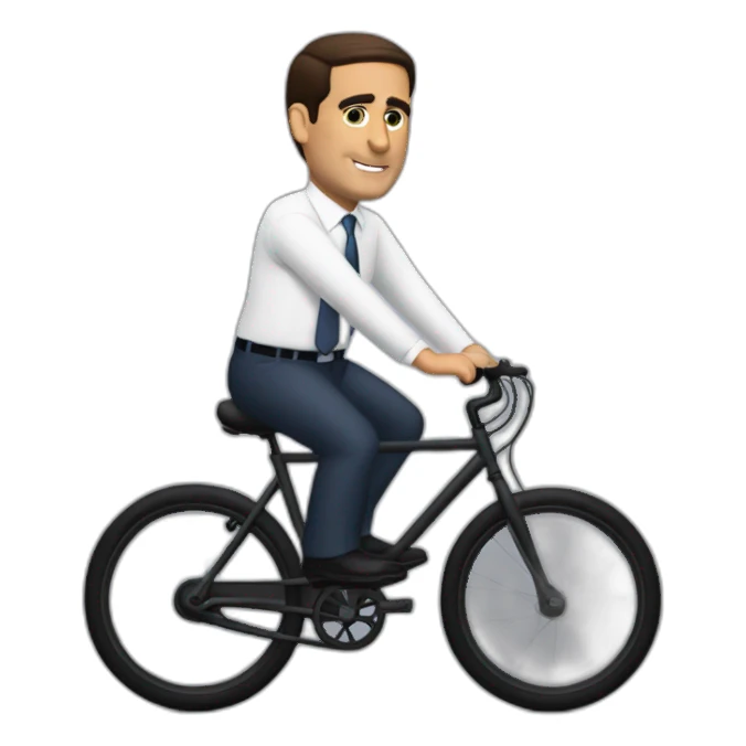 michael scott on a bike sticker