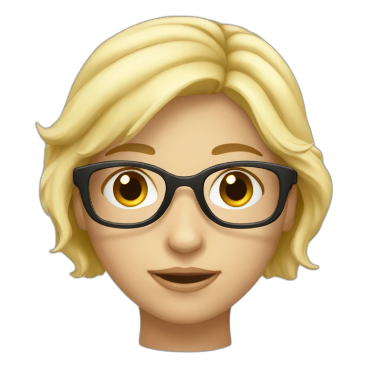 fille blonde lunette octogonal sticker