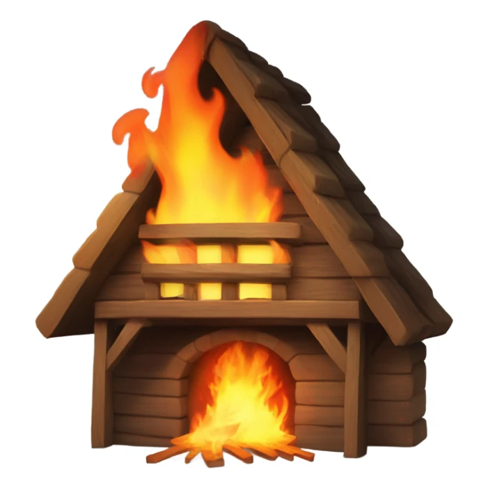 fire in the attic wood sticker