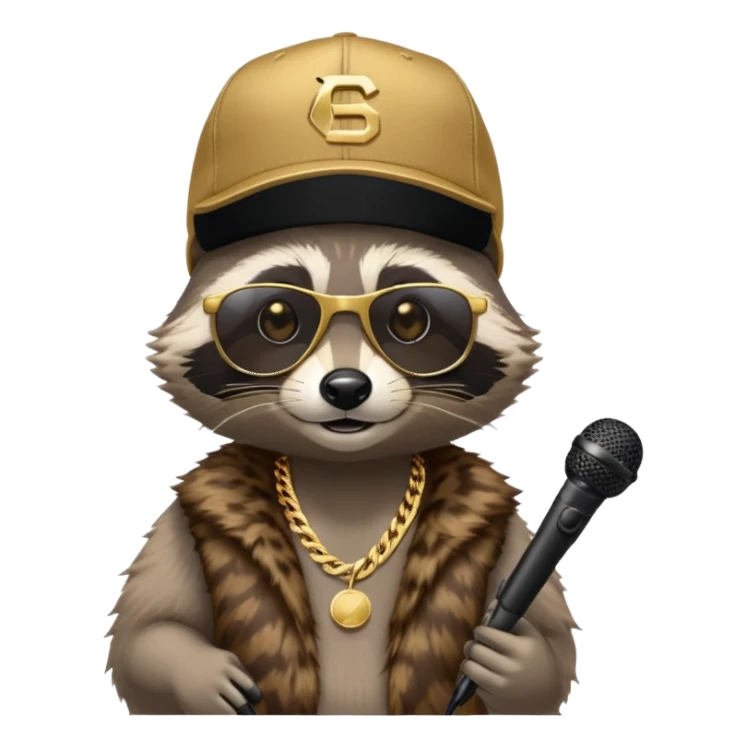 Raccoon rapper sticker