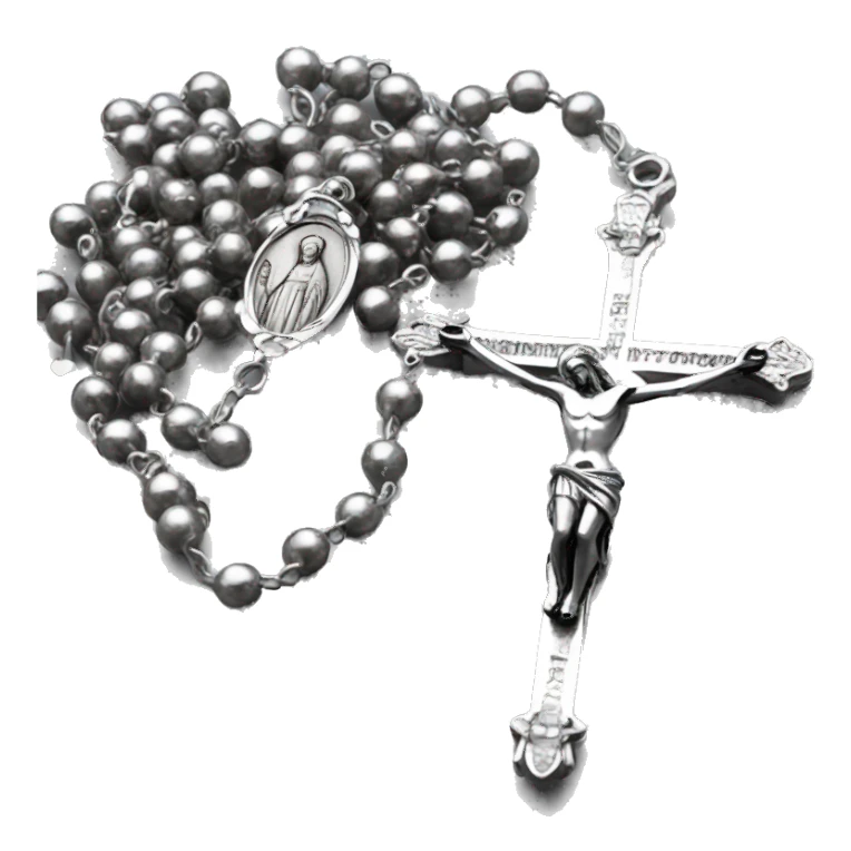 Silver catholic rosary  sticker