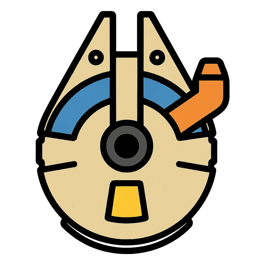 Millennium Falcon color outline icon sticker