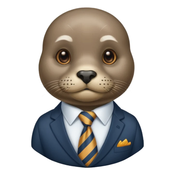 mustached seal with tie sticker