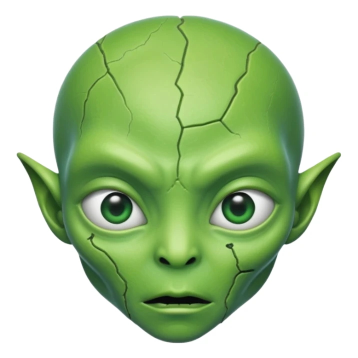 cracked face 👽 sticker