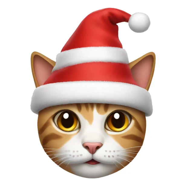 Cat with christmas hat sticker