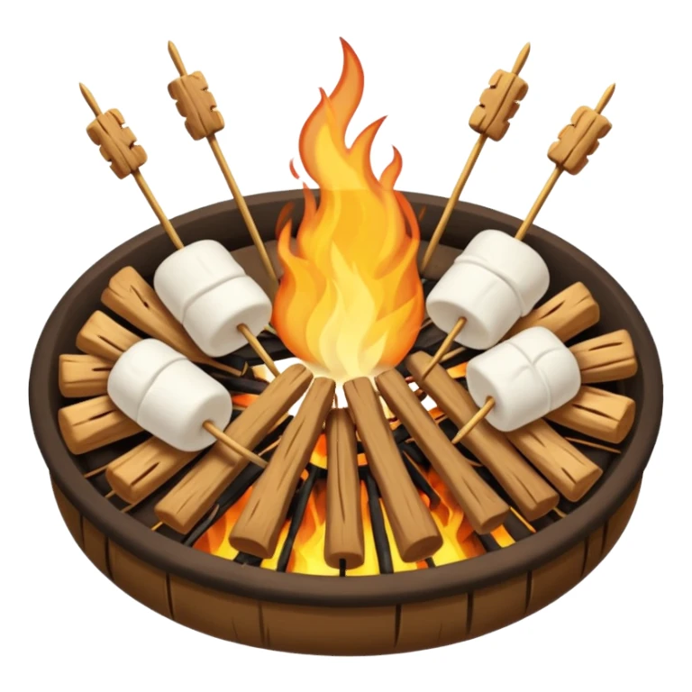campfire, with marshmallows on skewers sticker