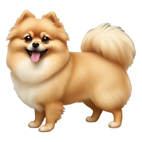A beige Pomeranian dog sticker