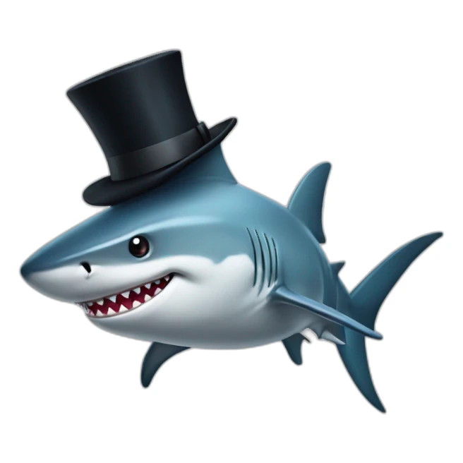 Shark with a top hat sticker
