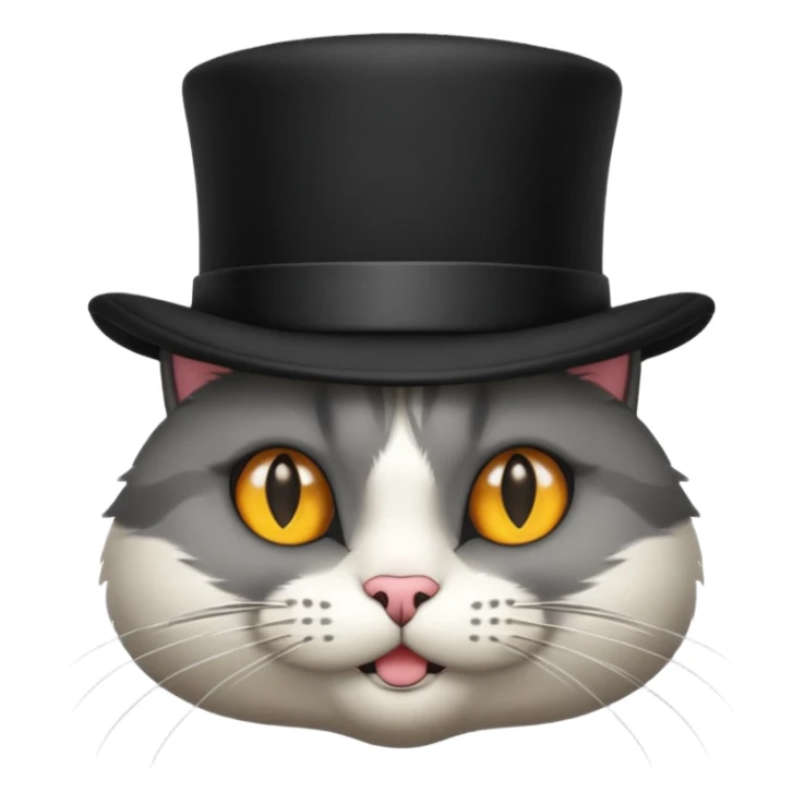 cat wearing a tophat sticker