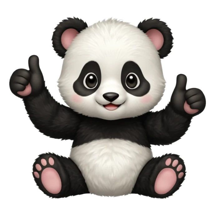 Little panda cub giving thumbs up sticker