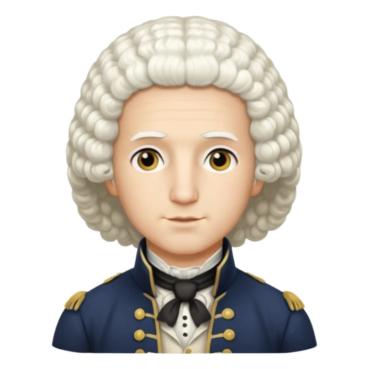 young george washington with curly wig sticker