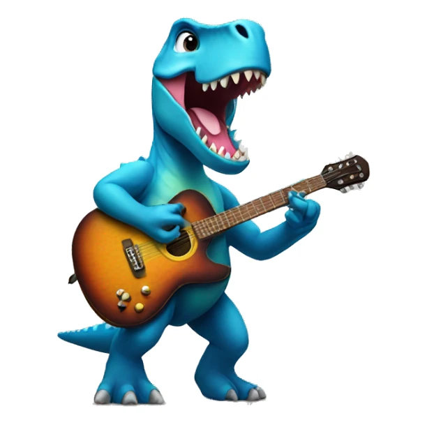 dinosaur playing guitar sticker