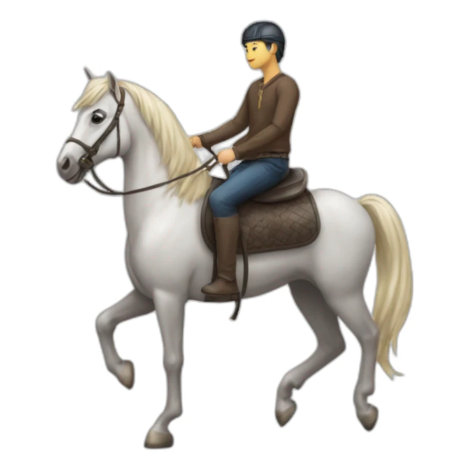 Humain sur licorne sticker