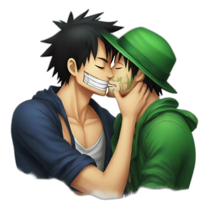 luffy kissing zoro sticker