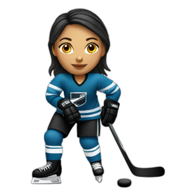 create a female hocky player sticker