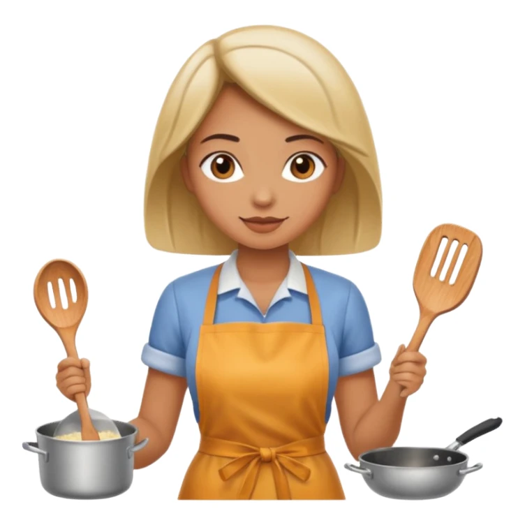 Female cooking sticker