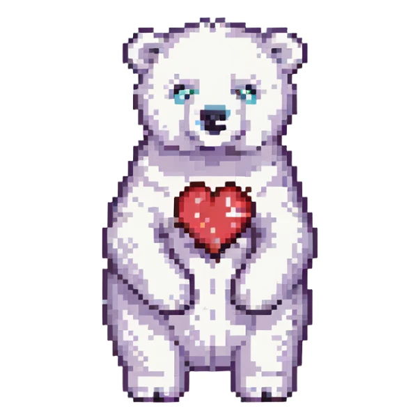polar bear with heart eyes sticker
