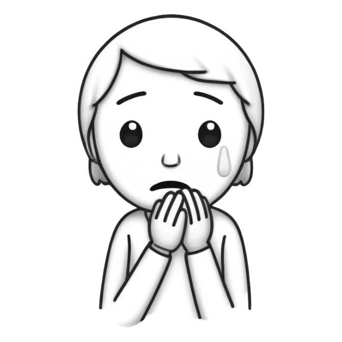 Crying stick figure  sticker