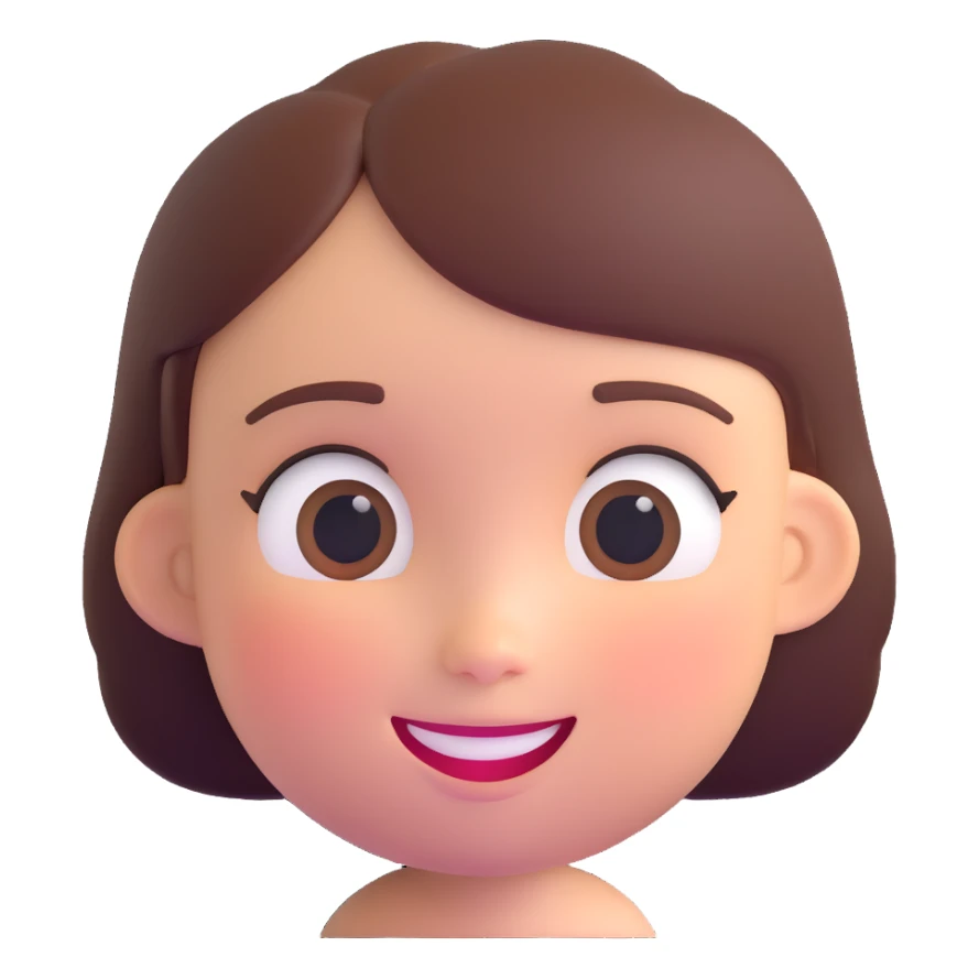 adorable girl character with round face, cheerful expression sticker