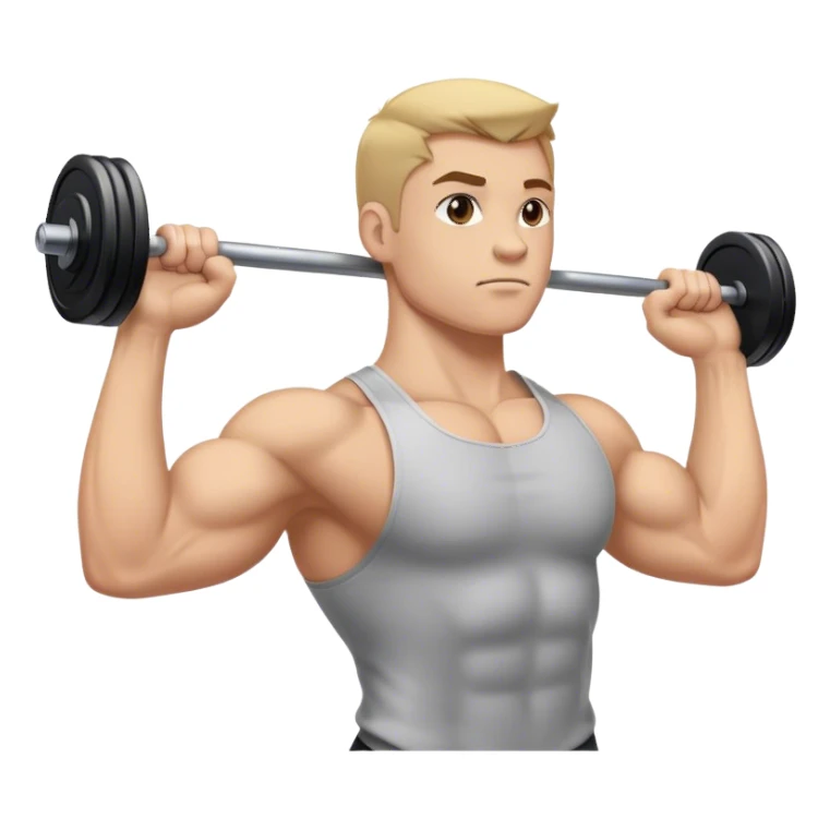 bicep side view holding a barbell sticker