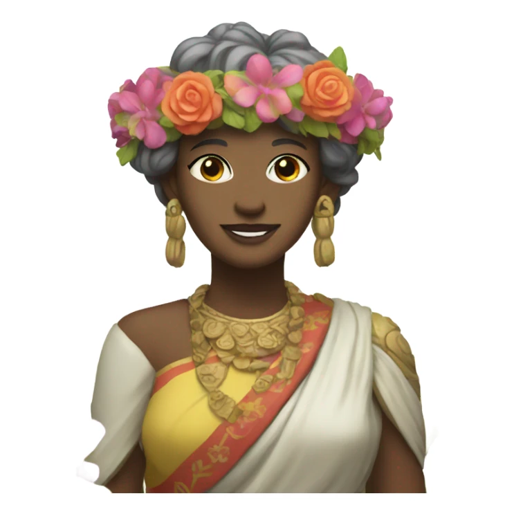 moyai with flower crown  sticker