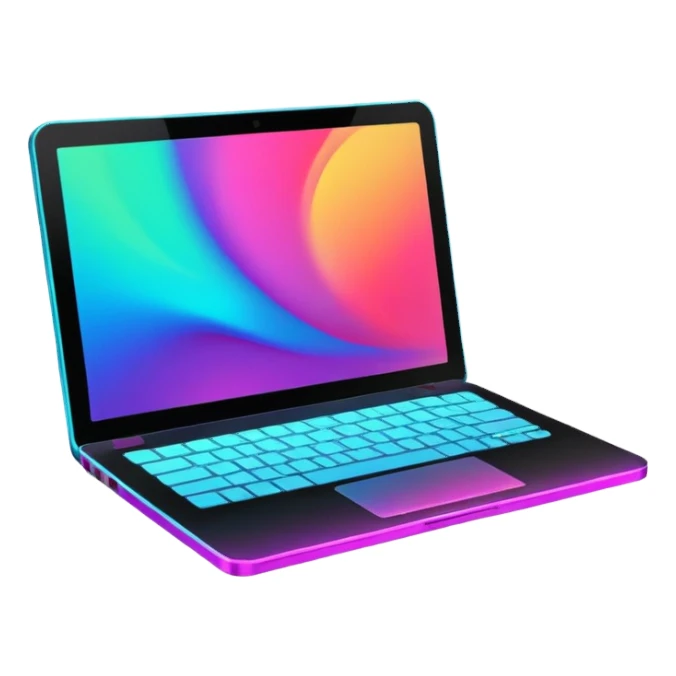 neon colorful laptop computer  sticker