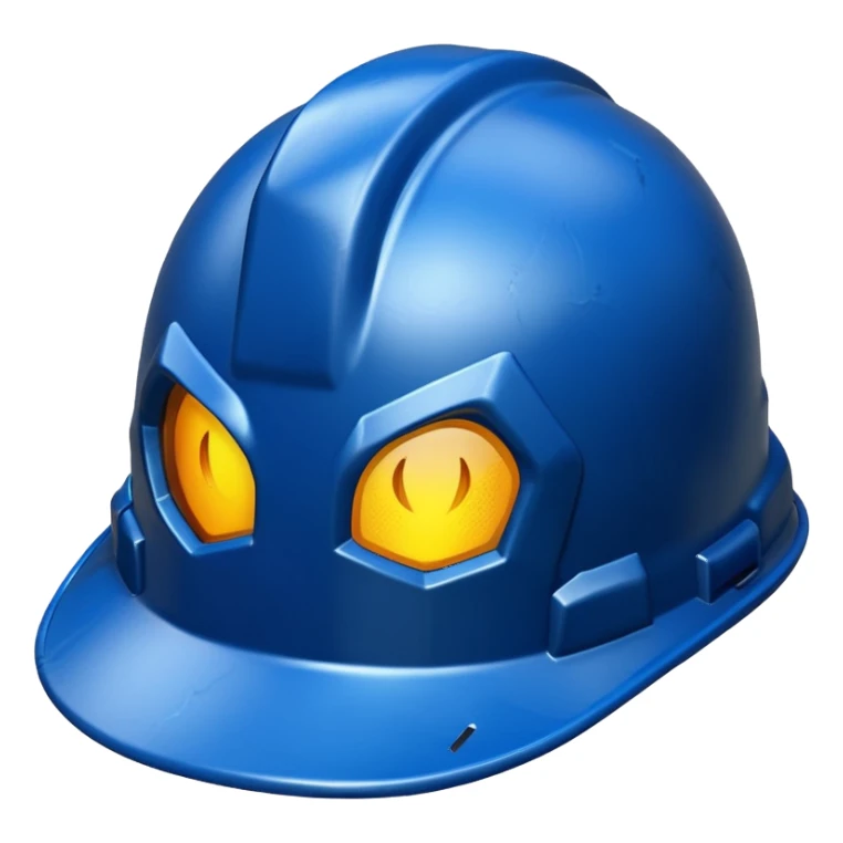 Blue evil hard hat  sticker