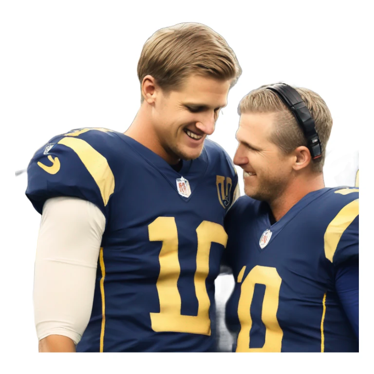 Jared Goff hugging Dan Campbell sticker
