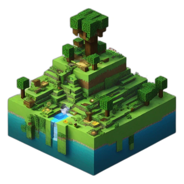 Funcraft serveur Minecraft paysage sticker