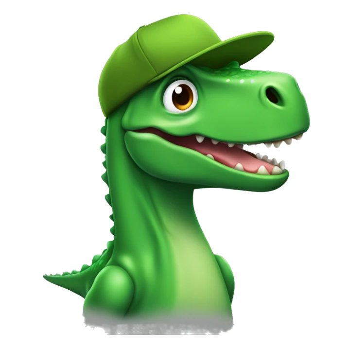 dino verde con gorra sticker