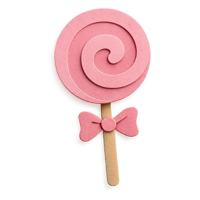 pink lollipop, paper craft style sticker