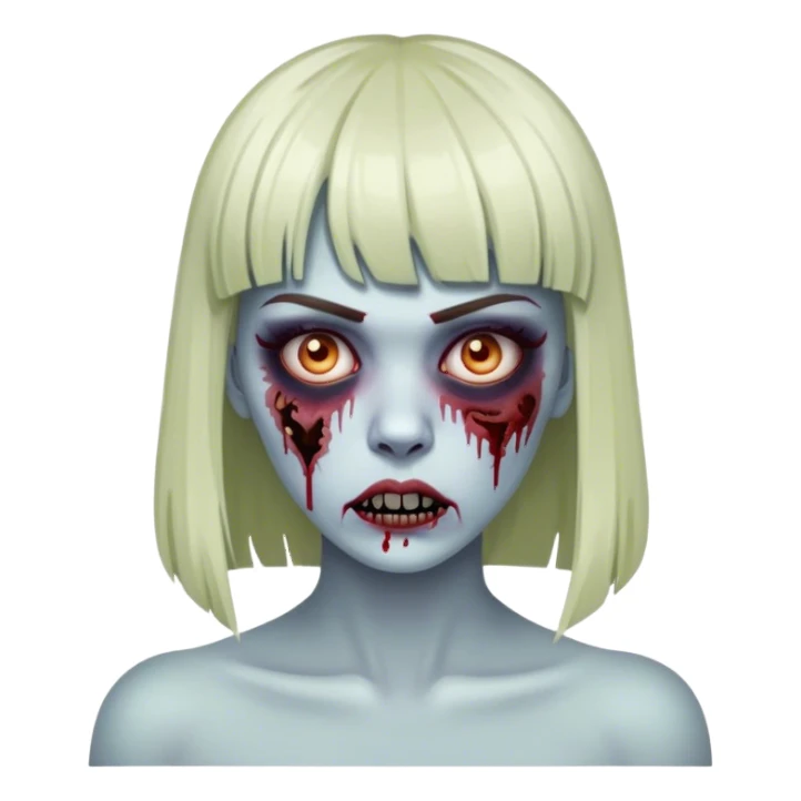 Mulher com franja zumbi    sticker