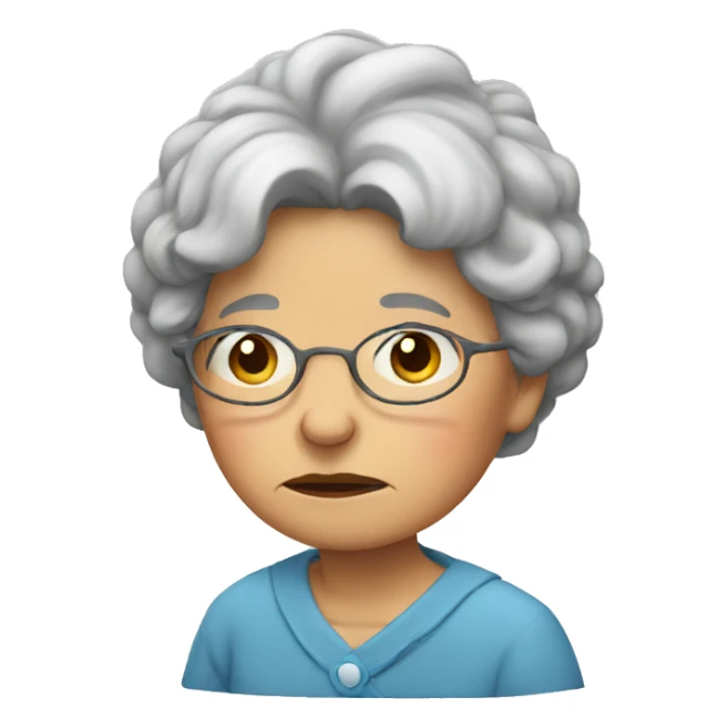 sad grandma sticker