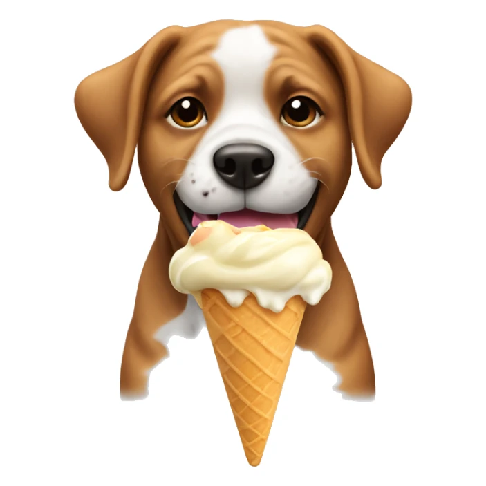 dog eating icecream sticker
