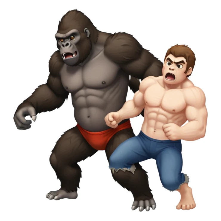 Gorilla killing a man sticker