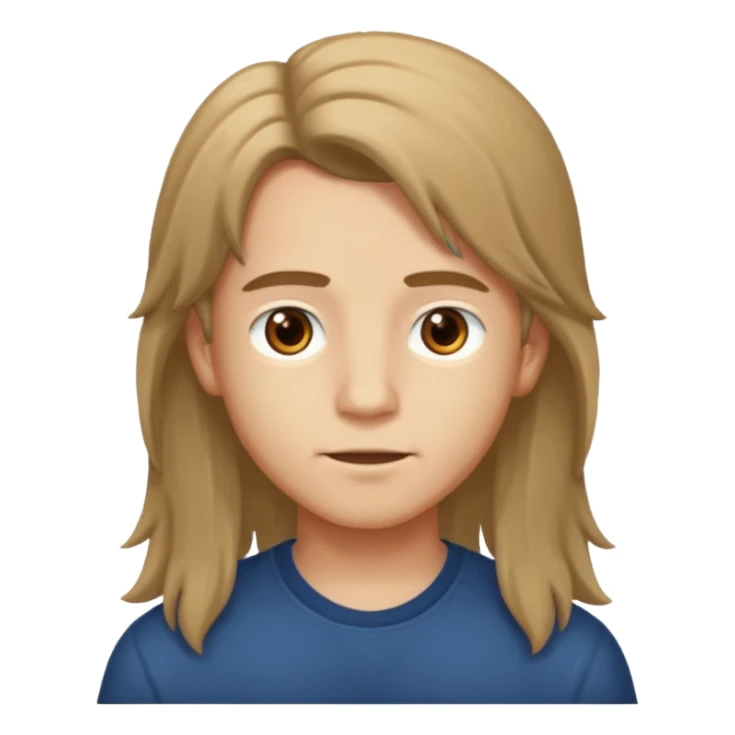 Niño con pelo largo sticker