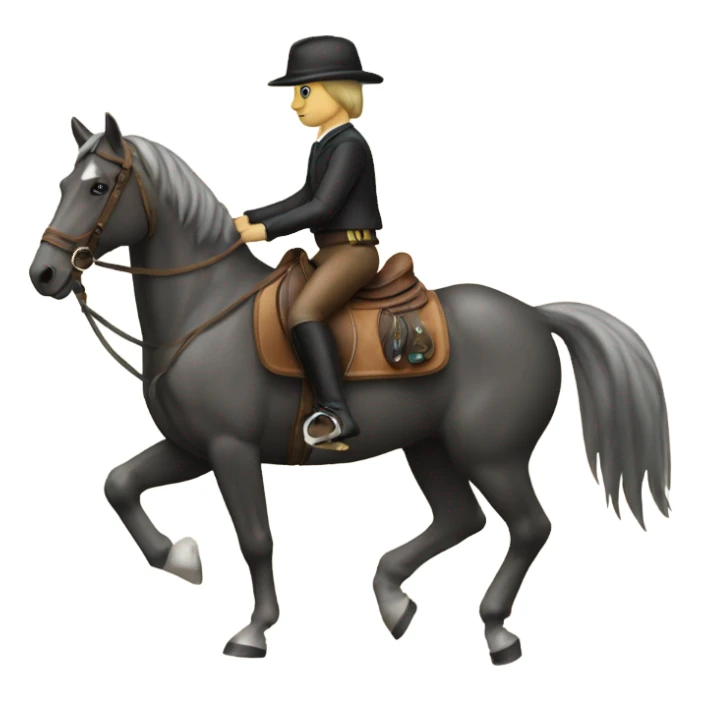 Horse with tack with a rider sticker