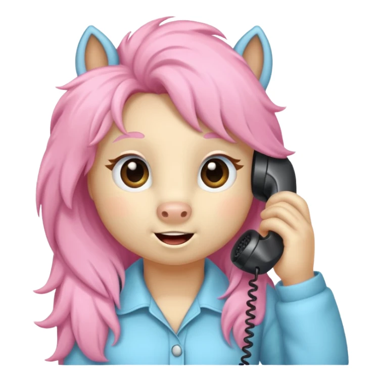 Pony talking on the phone sticker