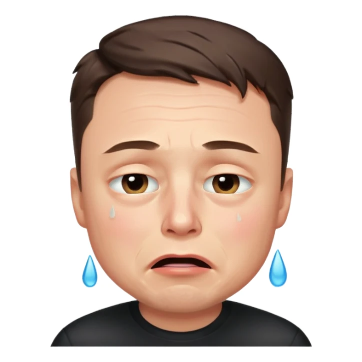 Elon Musk crying, emotional expression sticker