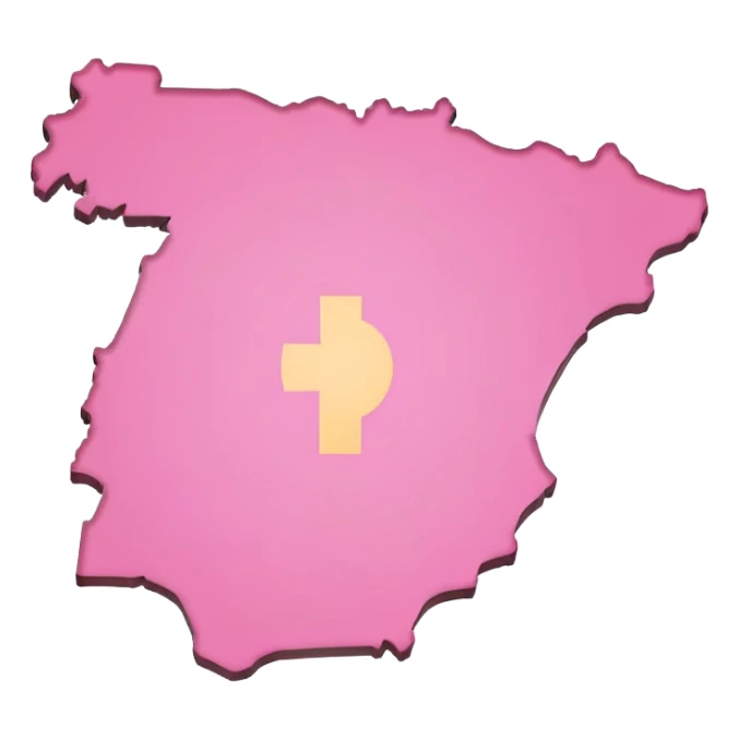 Portugal  map in pink  sticker
