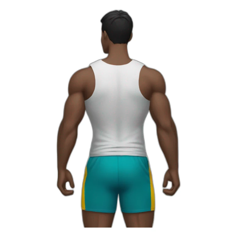 dark haired gym bro back view sticker